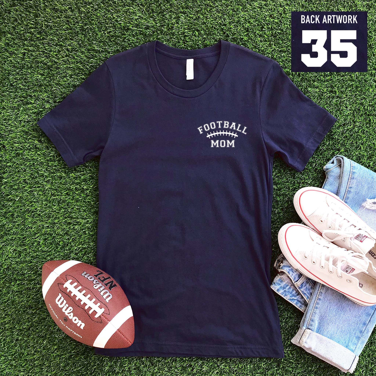 Football Laces Mom Custom T-shirt