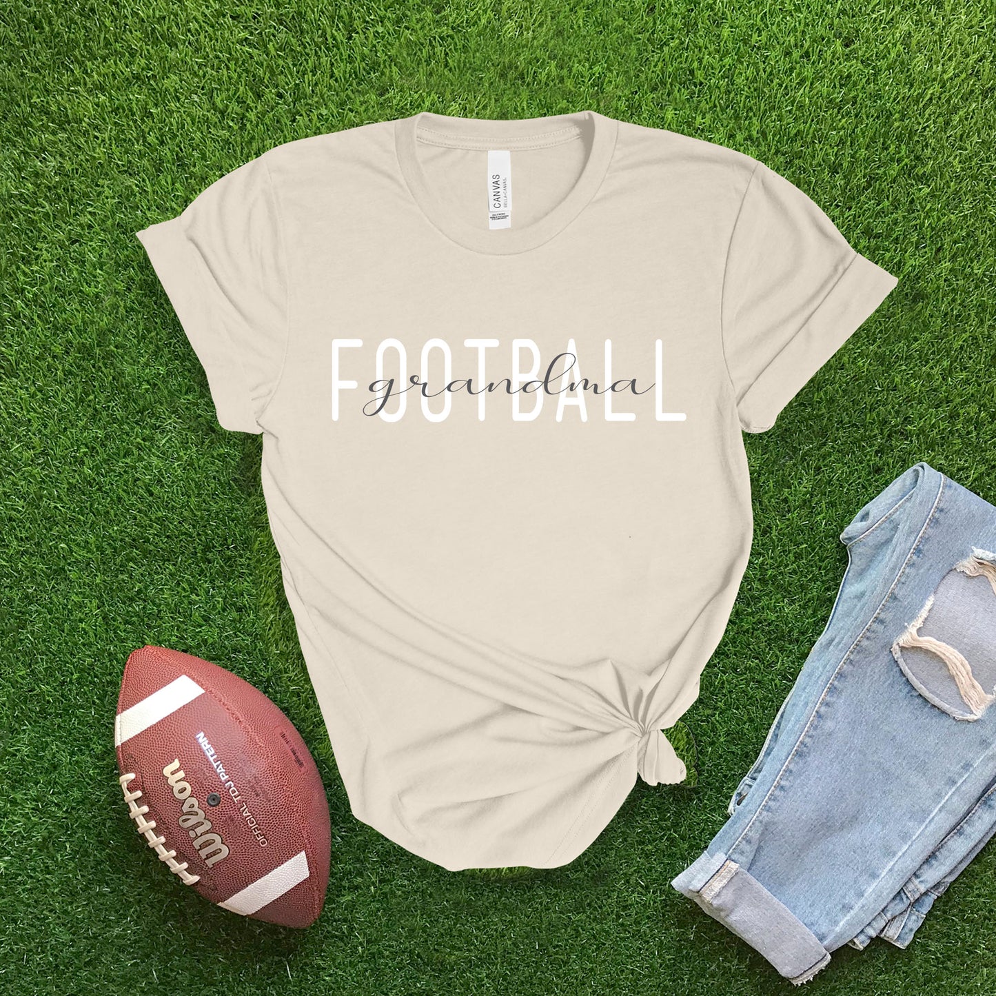 Football Grandma - Vanilla T-shirt