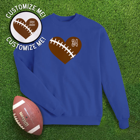 Heart Football CUSTOM - Royal Sweatshirt