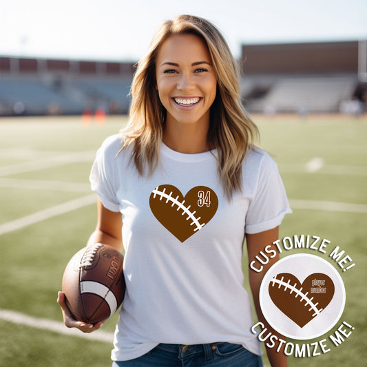 Heart Football CUSTOM T-shirt