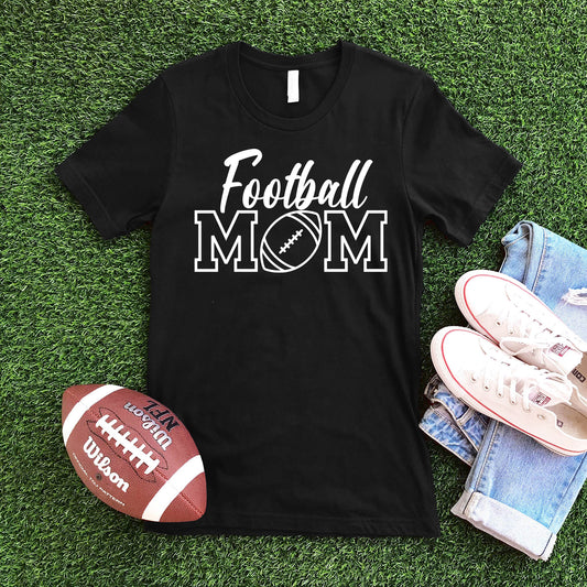 Football Mom - Black T-shirt