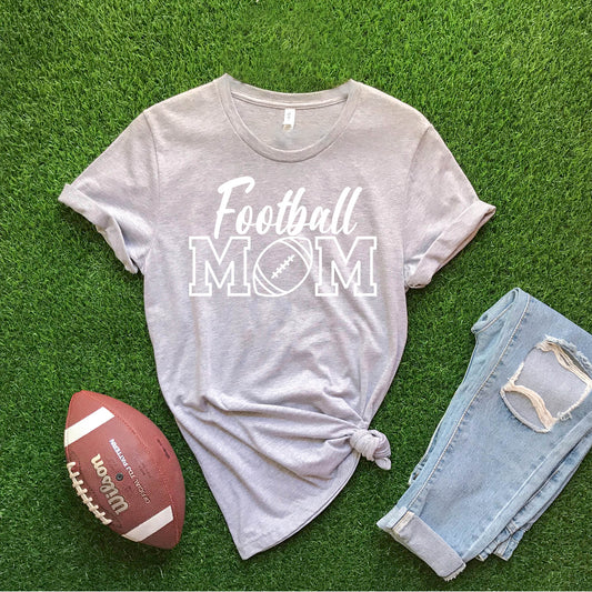 Football Mom - Heather Grey T-shirt