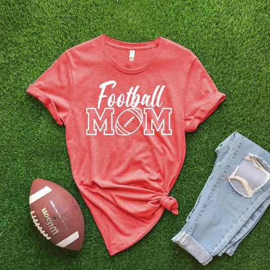 Football Mom - Heather Red T-shirt