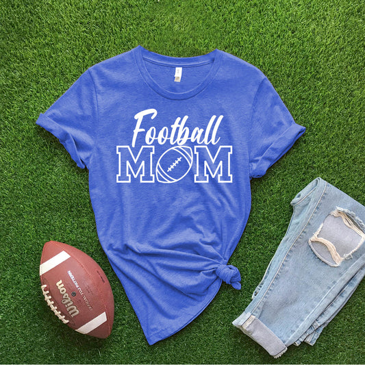 Football Mom - Heather Royal T-shirt