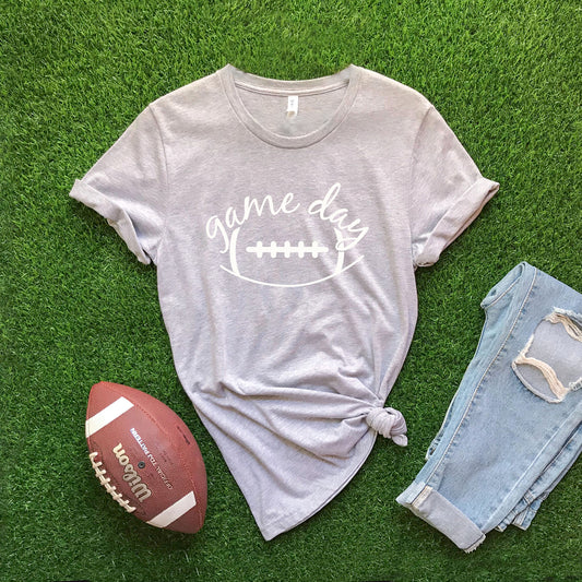 Football Game Day - Heather Grey T-shirt