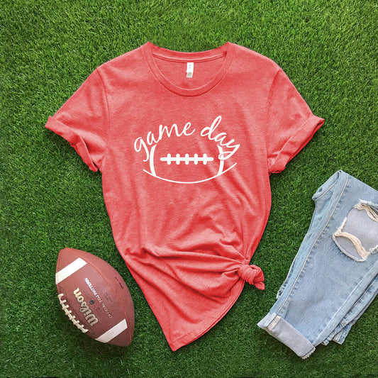 Football Game Day - Heather Red T-shirt