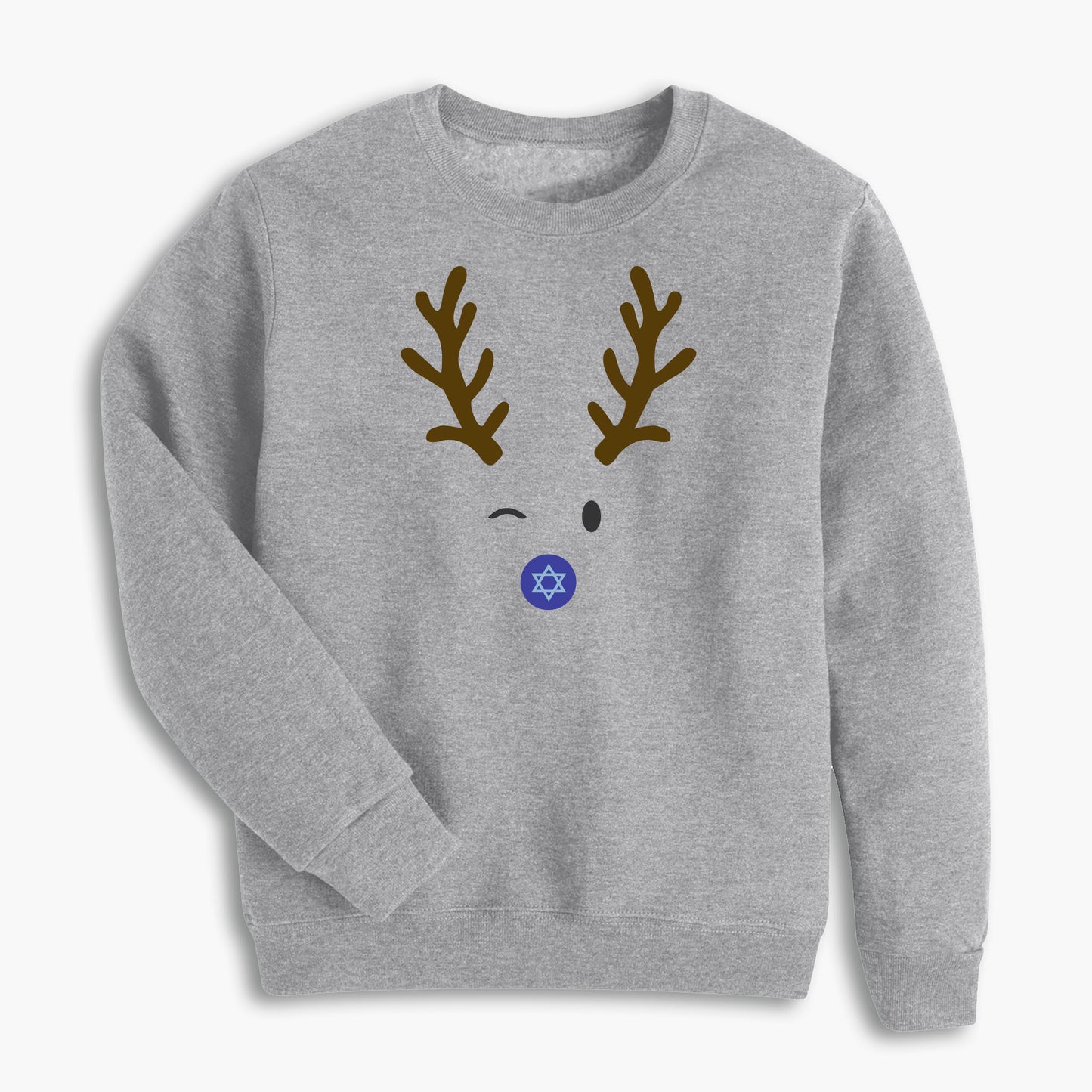 Hanukkah Reindeer Holiday Youth Sweatshirt