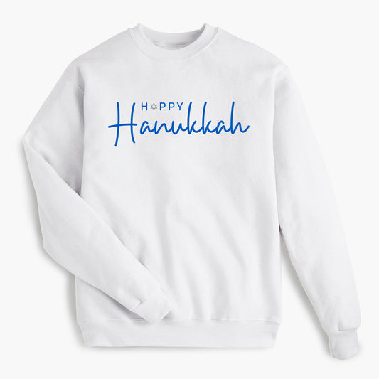 Happy Hanukkah - White Sweatshirt