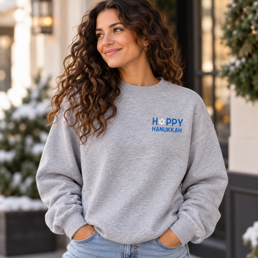 Happy Hanukkah Holiday Adult Sweatshirt