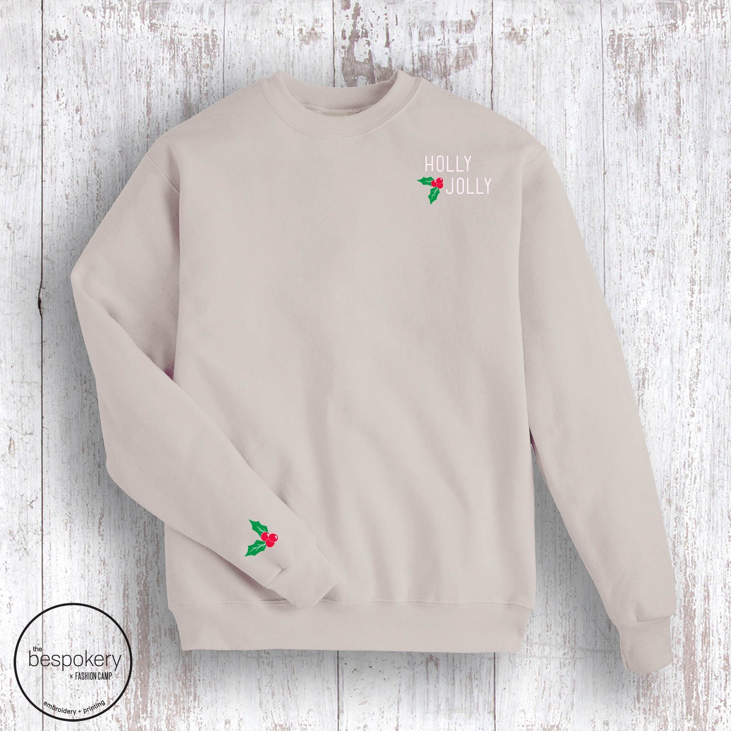 Holly Jolly Sweatshirt- Sand (Adult Only)