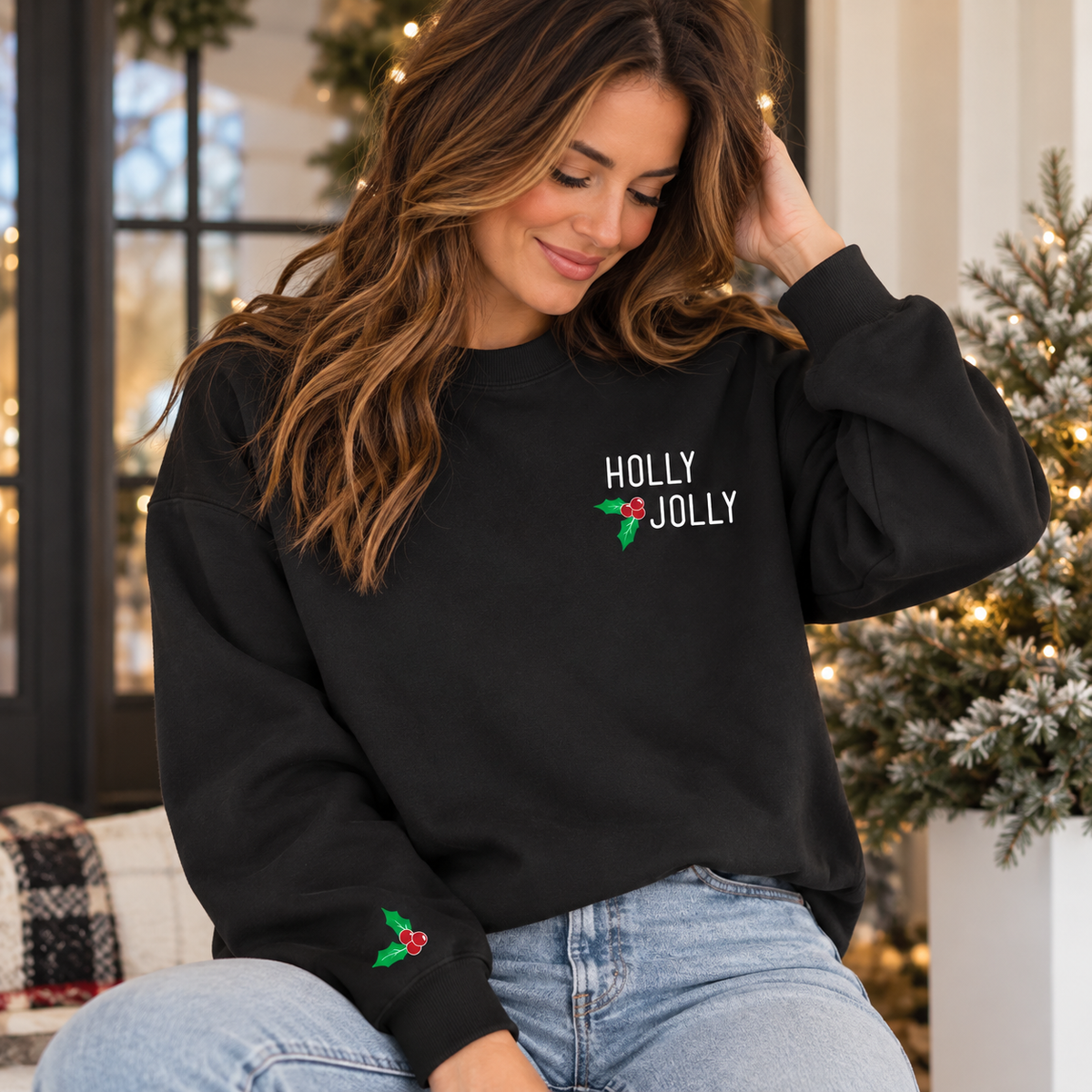 Holly Jolly Pocket Holiday Sweatshirt