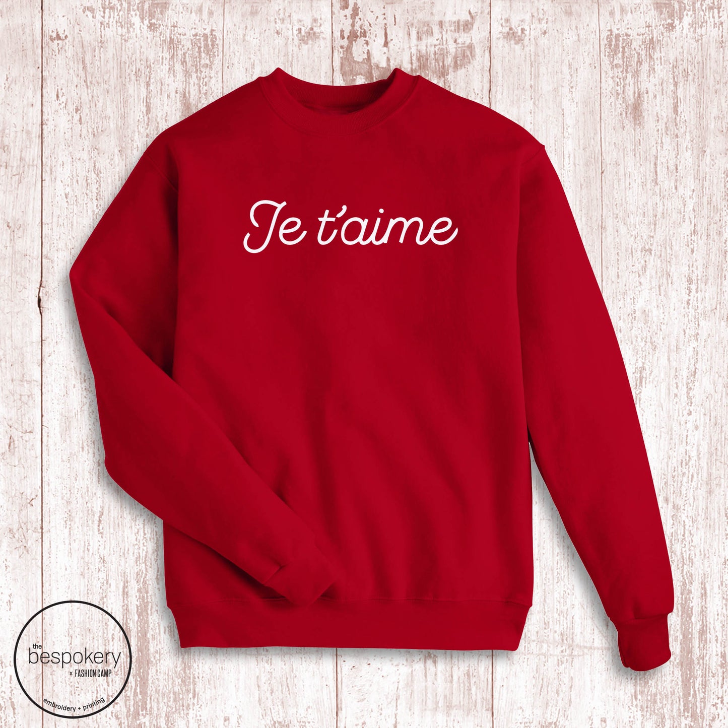 "Je t'aime" Sweatshirt- Red (Youth + Adult)
