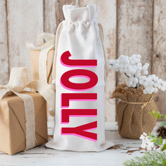 Jolly Holiday Wine Gift Bag