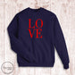 "LOVE" Sweatshirt- Navy (Youth + Adult)