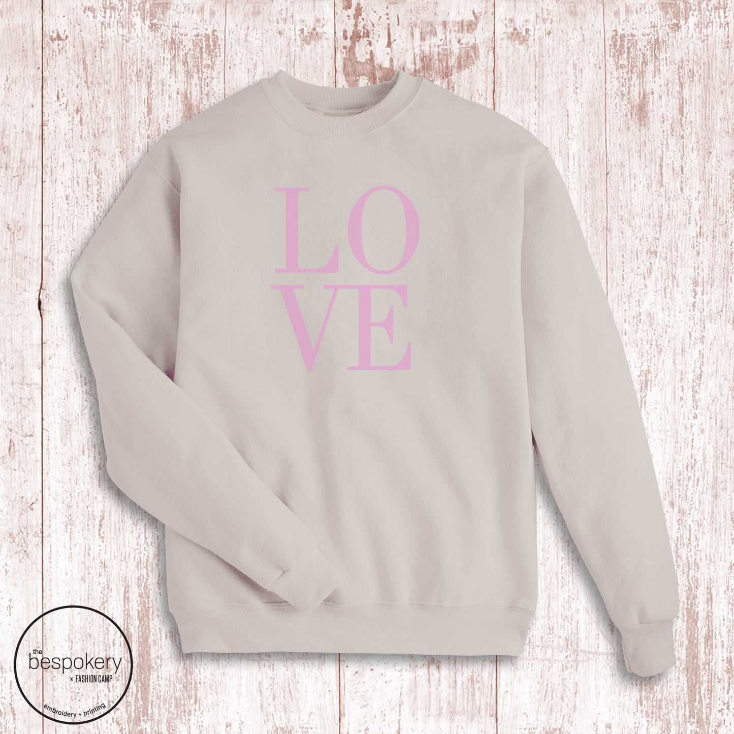 "LOVE" Sweatshirt- Sand (Adult Only)