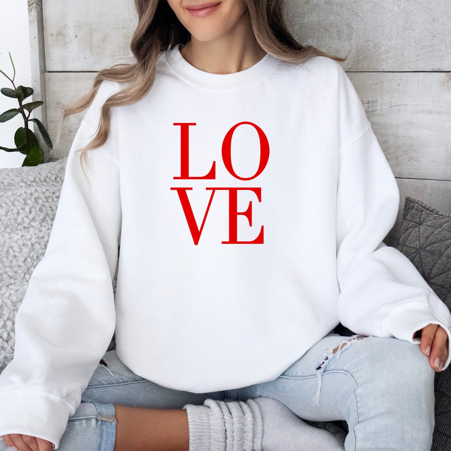"LOVE" Sweatshirt- White (Youth + Adult)