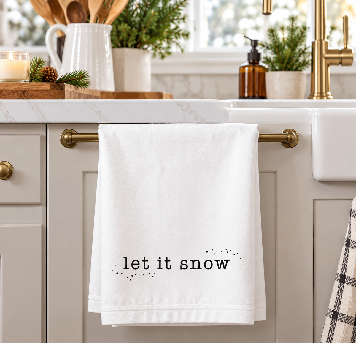 Let It Snow Holiday Kitchen Towel