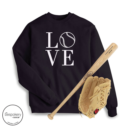 "Love Baseball" - Black Sweatshirt