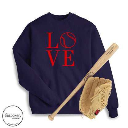 "Love Baseball" Navy Sweatshirt - (Adult Only)