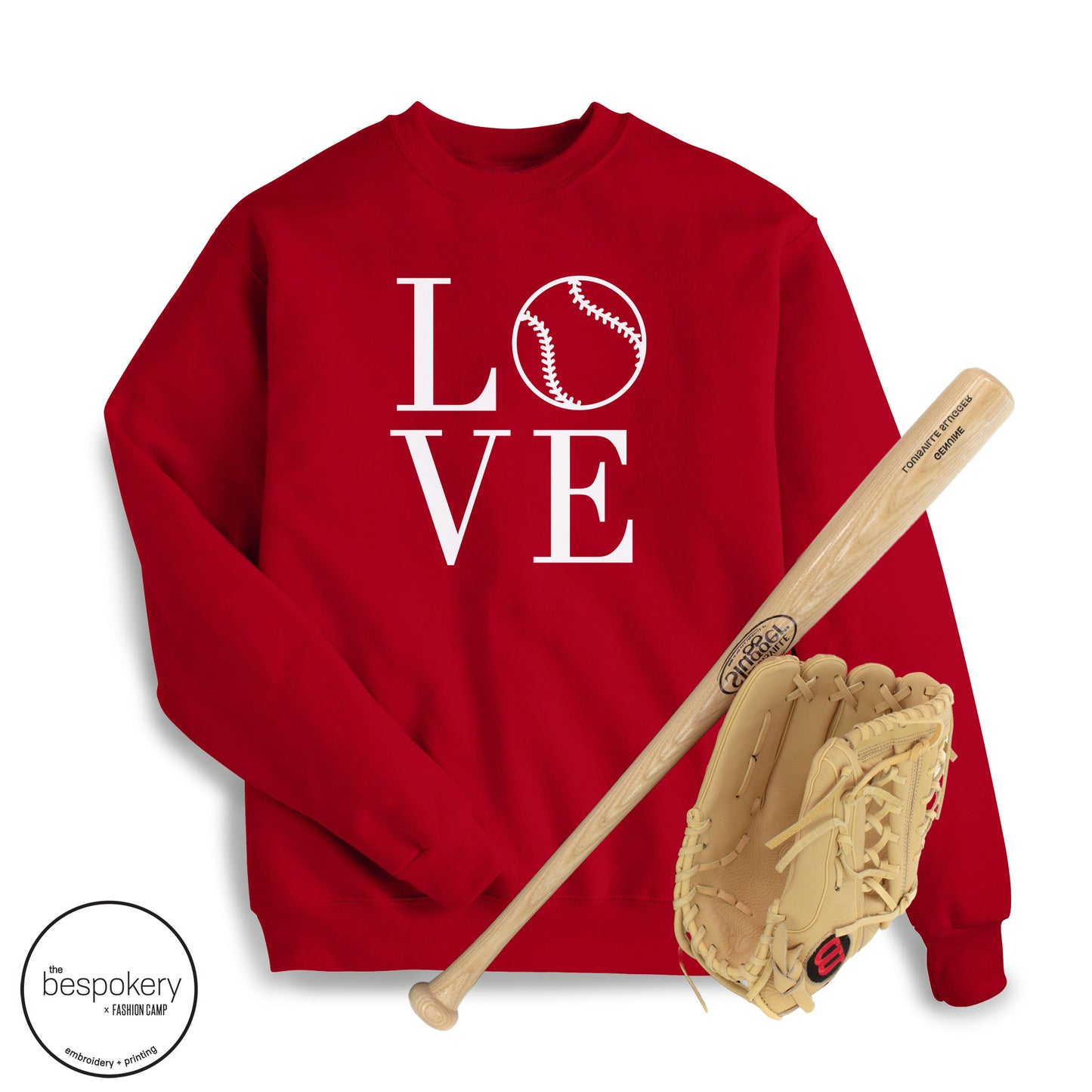 "Love Baseball" Red Sweatshirt - (Adult Only)