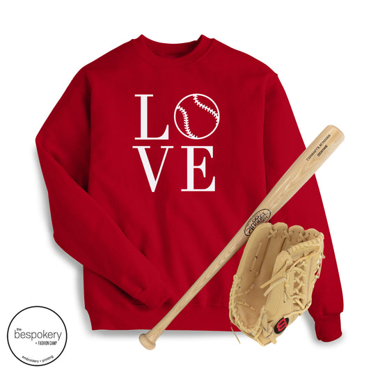 "Love Baseball" - Red Sweatshirt