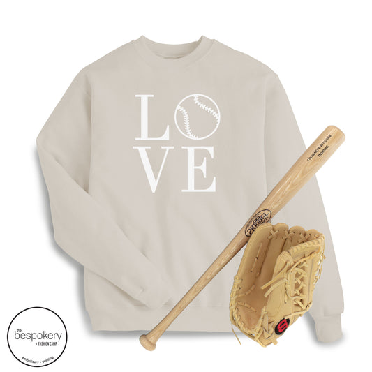 "Love Baseball" - Sand Sweatshirt (Adult Only)