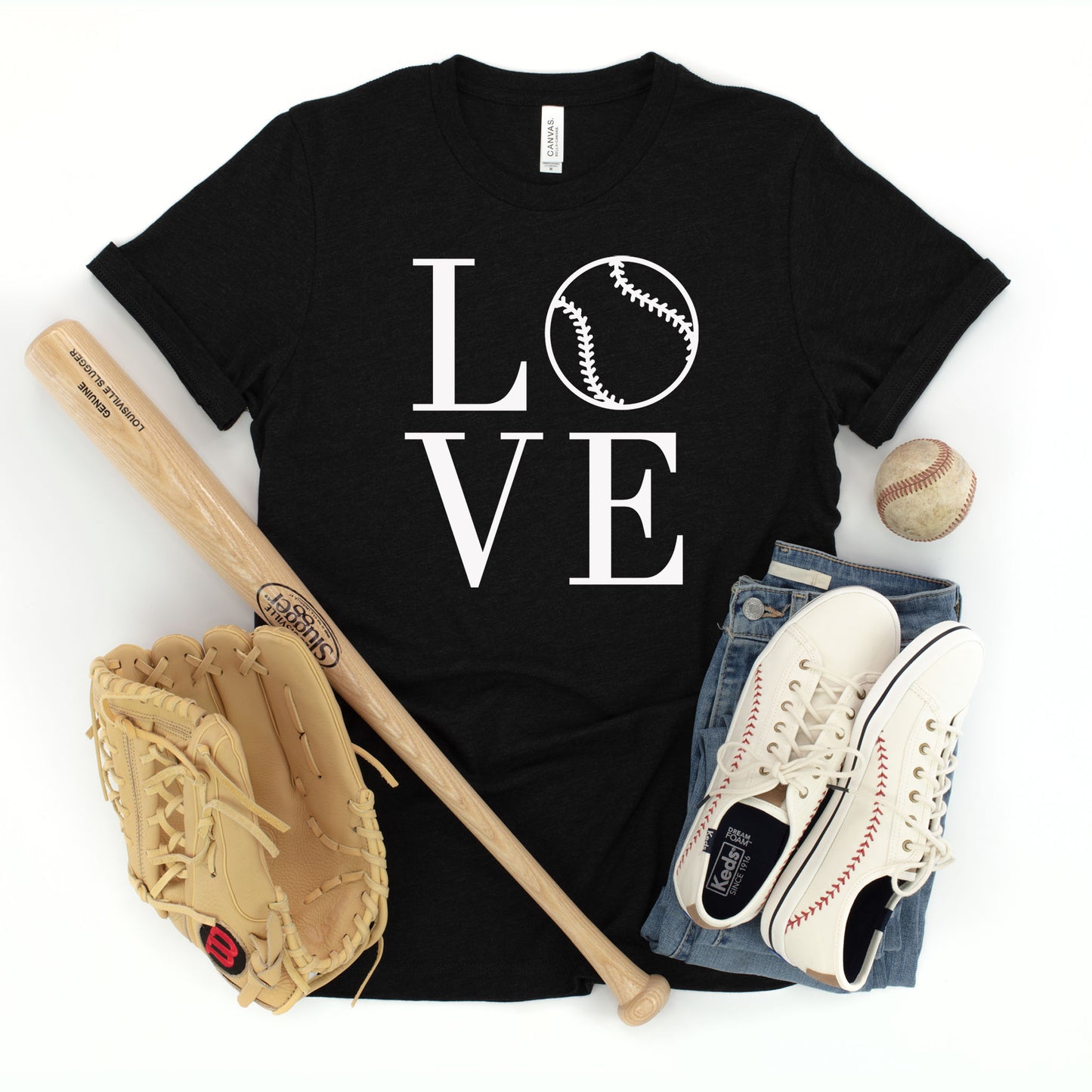 "Love Baseball" Black T-Shirt - (Adult Only)