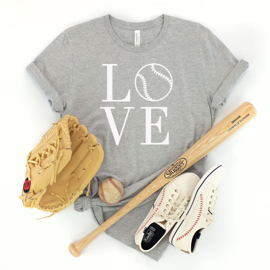 "Love Baseball" - Heather Grey T-Shirt