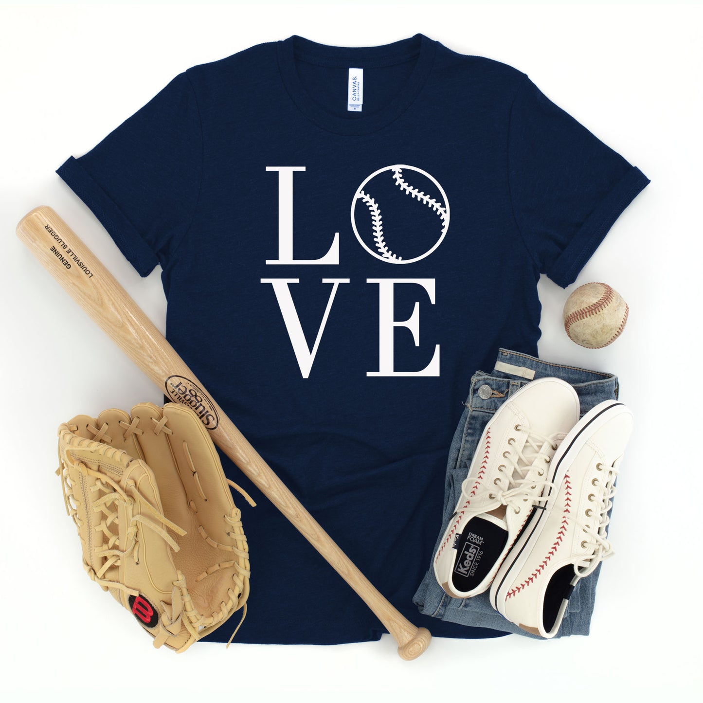 "Love Baseball" Navy T-Shirt - (Adult Only)