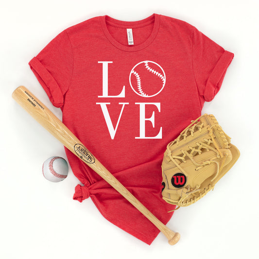 "Love Baseball" Heather Red T-Shirt - (Adult Only)