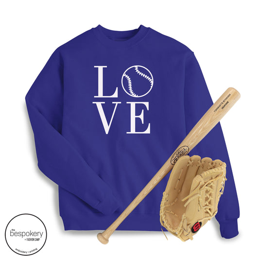 "Love Baseball" - Royal Sweatshirt