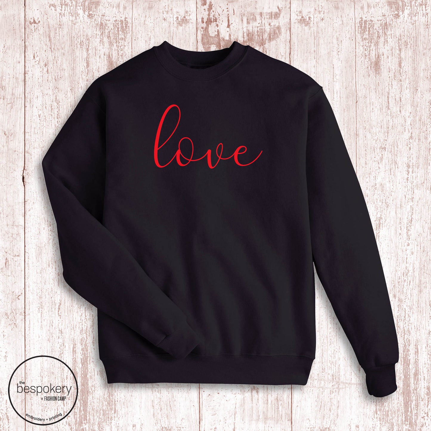 "Love Script" Sweatshirt- Black (Adult Only)