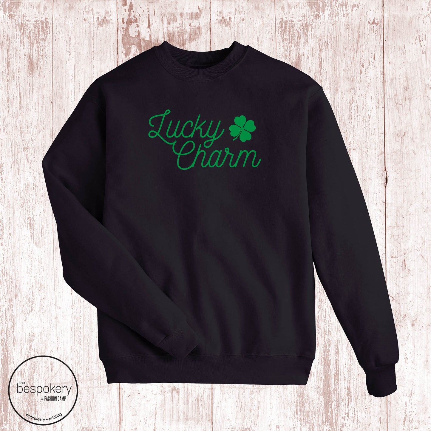 "Lucky Charm" Sweatshirt- Black (Youth + Adult)