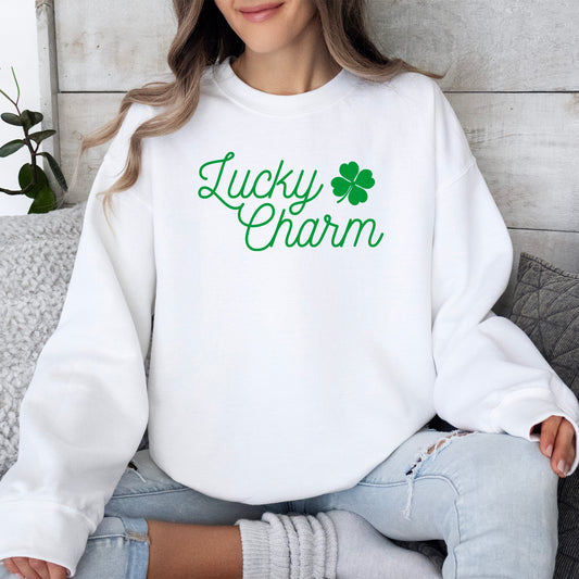 "Lucky Charm" - White Sweatshirt