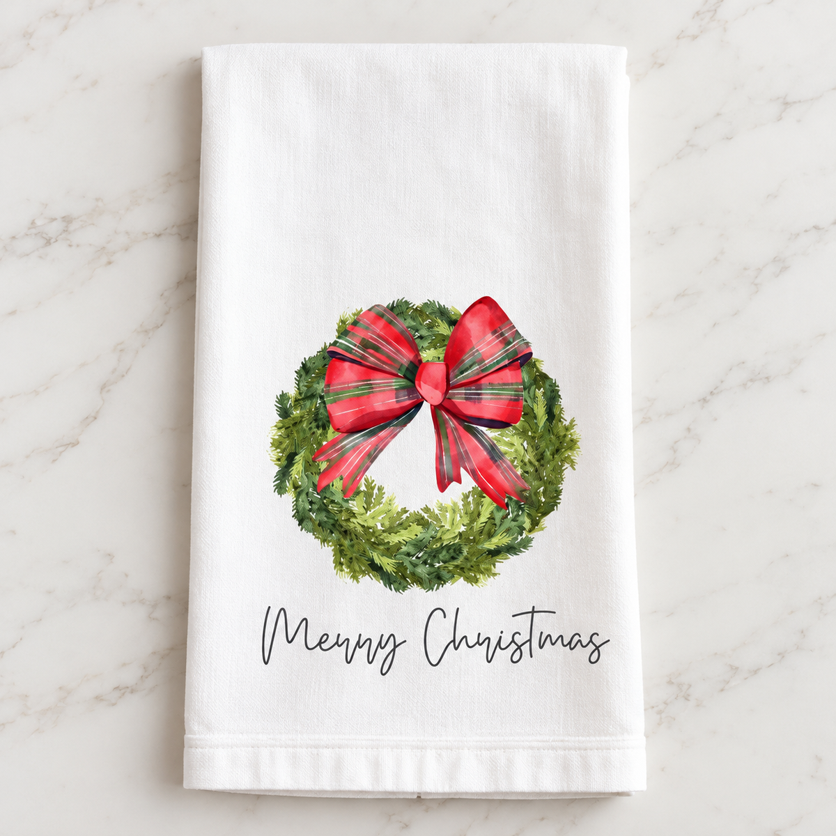 Merry Wreath Holiday Kitchen Towel