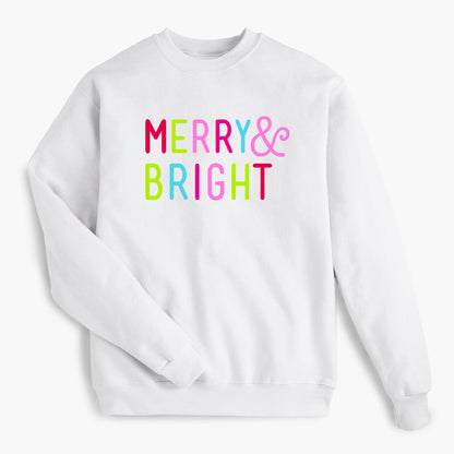 Merry & Bright - White Sweatshirt