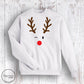 Minimal Reindeer Sweatshirt- White (Youth + Adult)