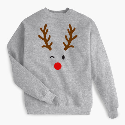 Minimal Reindeer - Heather Grey Sweatshirt