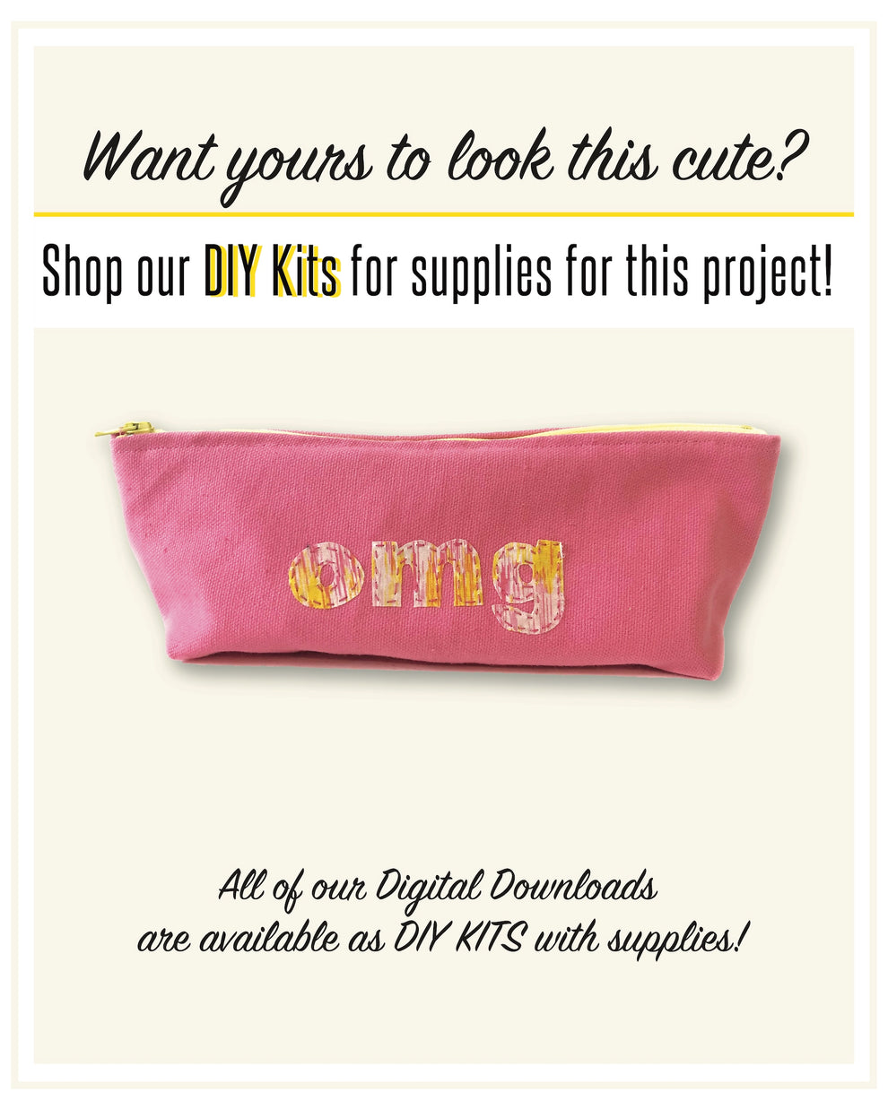 Monogram Pencil Pouch Sewing Pattern - Digital Download & Video Tutori ...