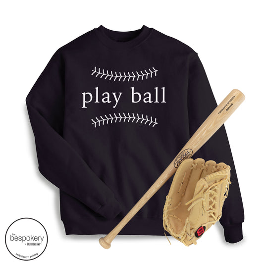 "Play Ball - Modern" - Black Sweatshirt