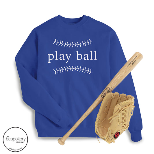 "Play Ball - Modern" - Royal Sweatshirt