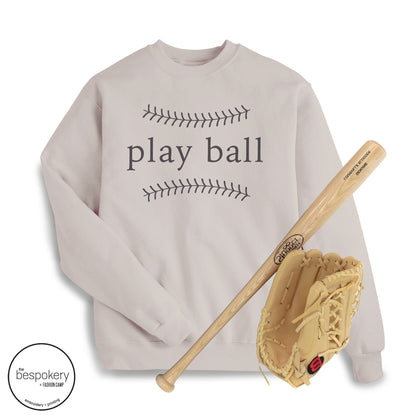 "Play Ball - Modern" - Sand Sweatshirt (Adult Only)