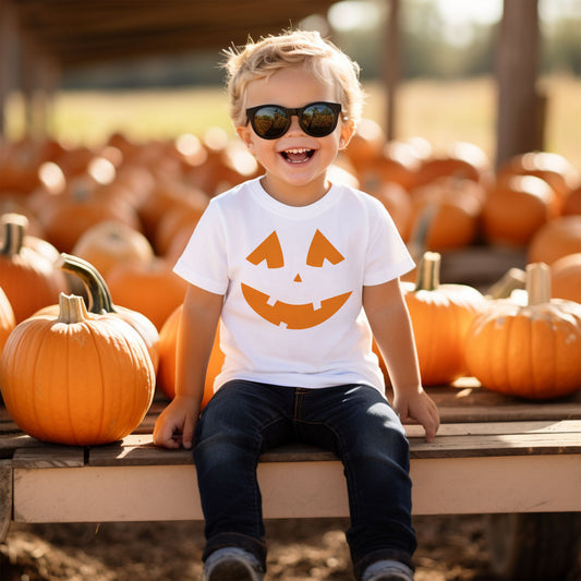 Jack O' Lantern Pumpkin Face Halloween - White T-shirt