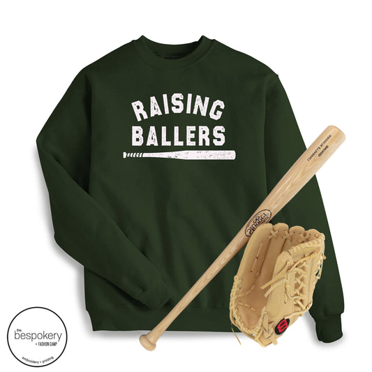 "Raising Ballers - Modern" - Forest Green Sweatshirt