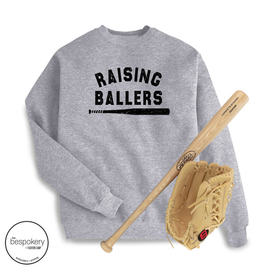 "Raising Ballers - Modern" - Heather Grey Sweatshirt