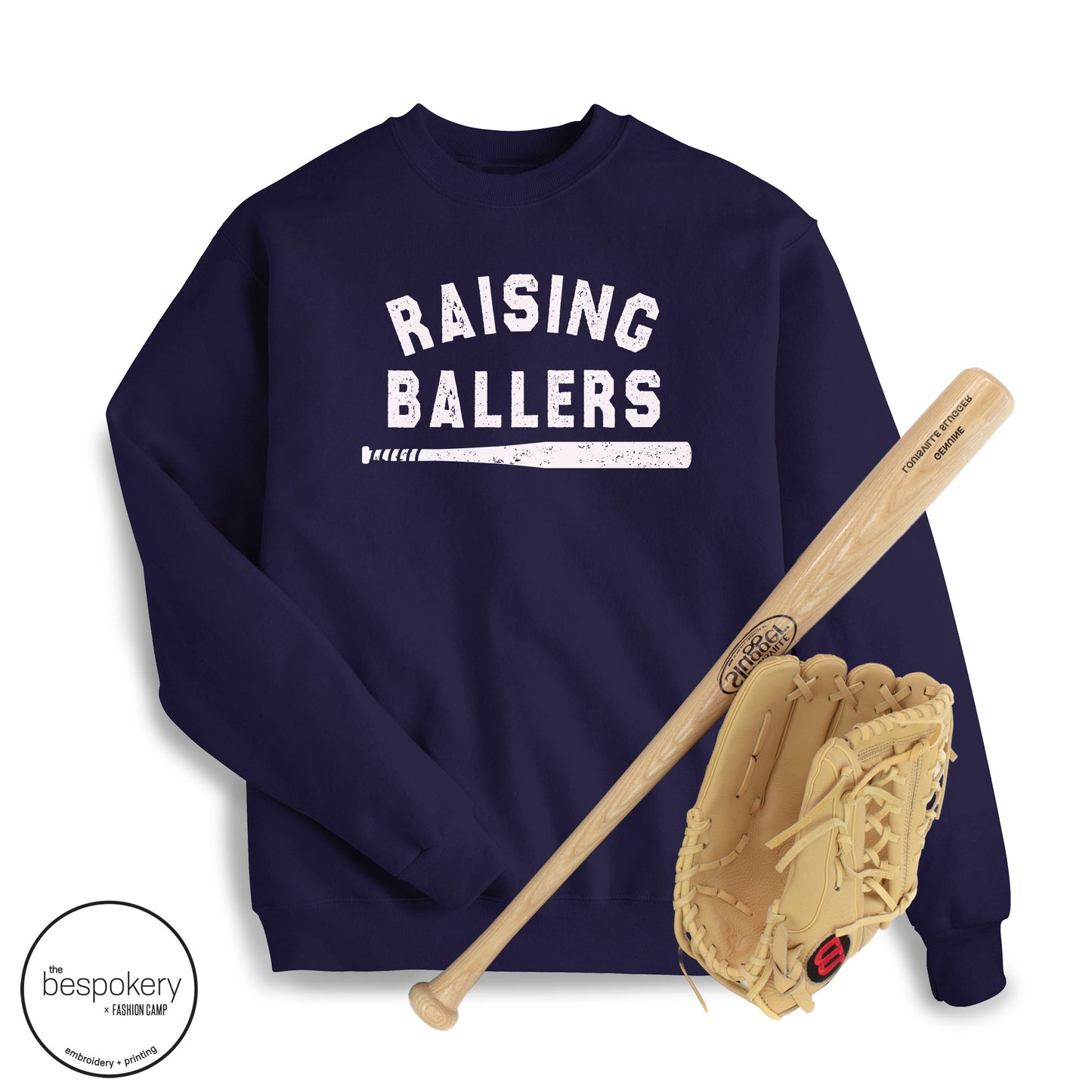 "Raising Ballers - Modern" - Navy Sweatshirt