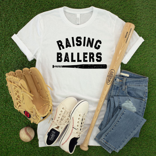 "Raising Ballers - Modern" White T-shirt  (Adult Only)