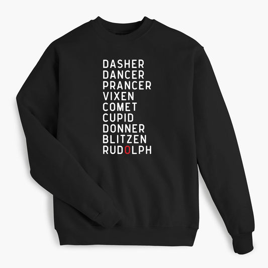 Reindeer List - Black Sweatshirt