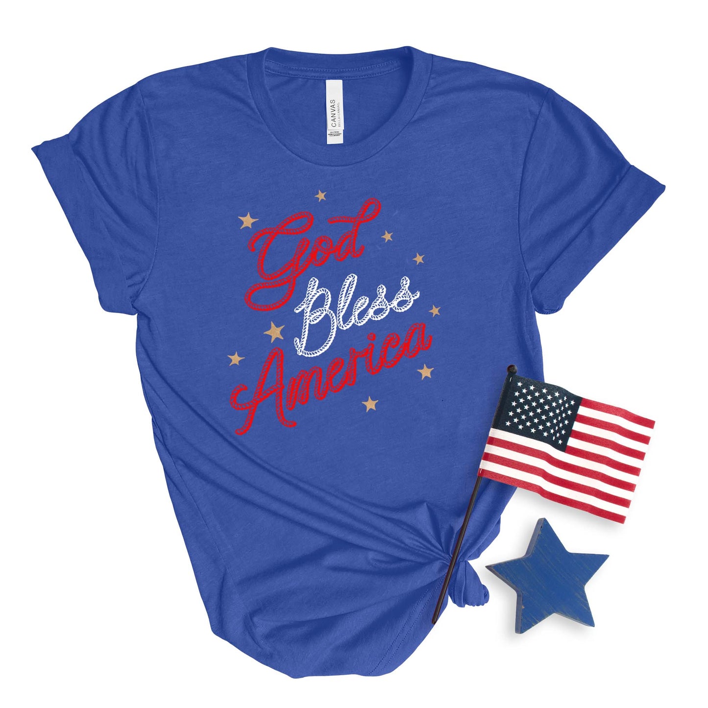 Cowboy Rope God Bless America T-shirt