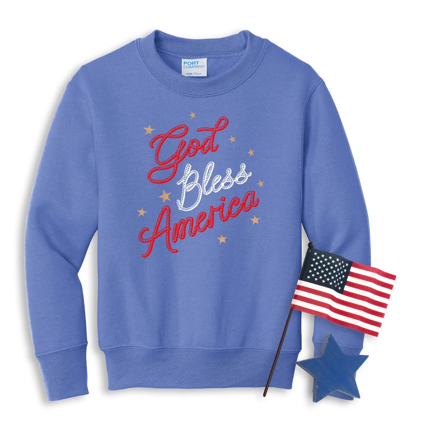 Cowboy Rope God Bless America Sweatshirt